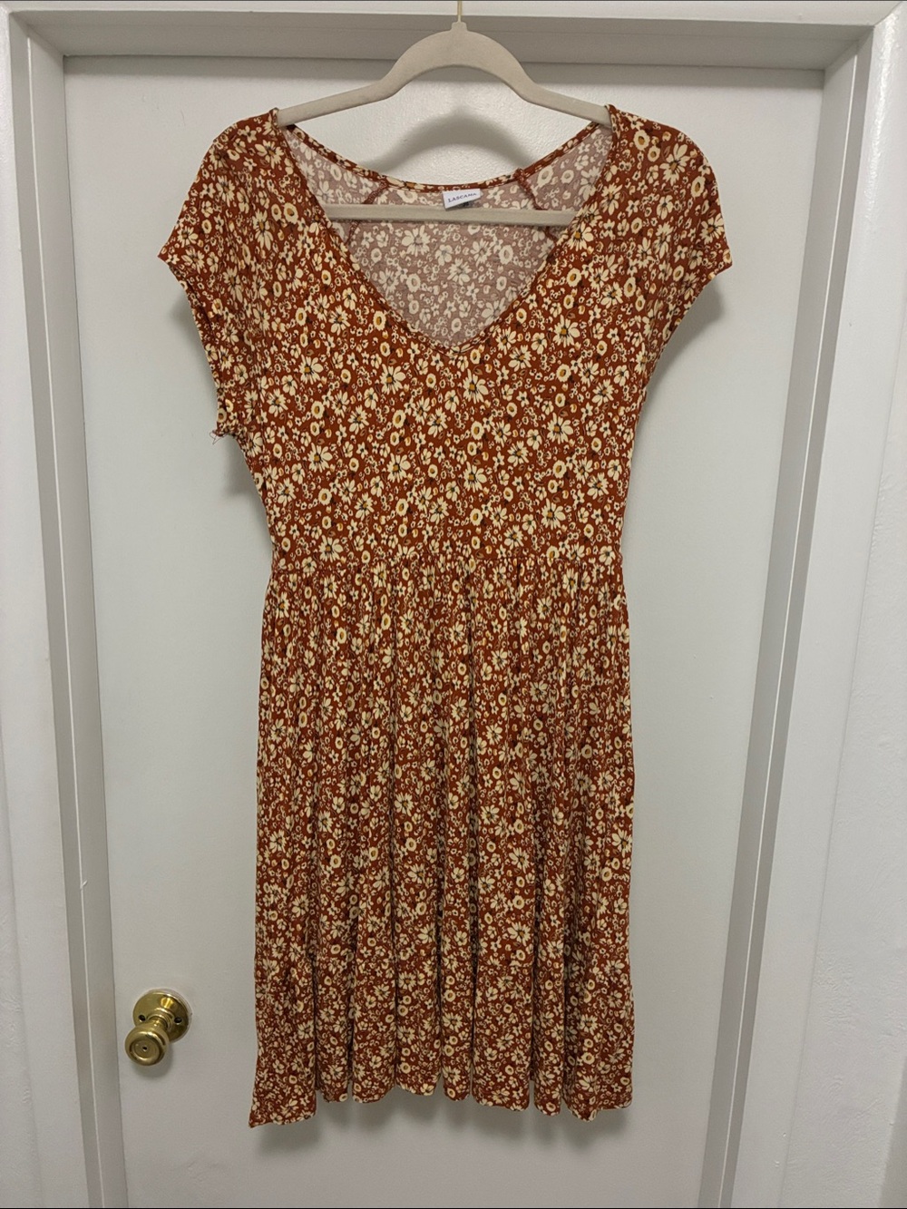 Lascana Rust Floral Scoop Neck Women’s Dress